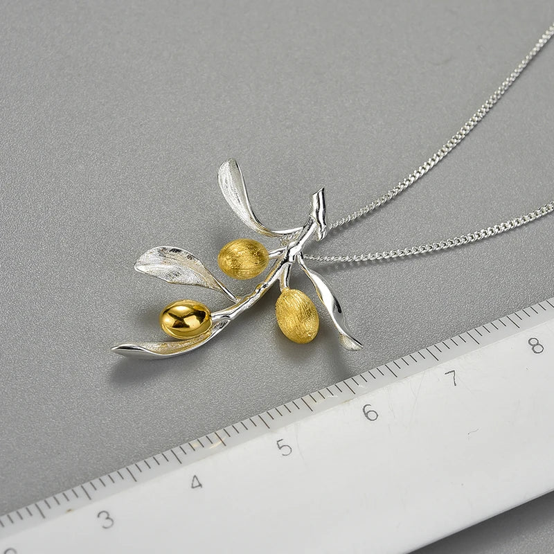 Olive Branches Pendant and Chain