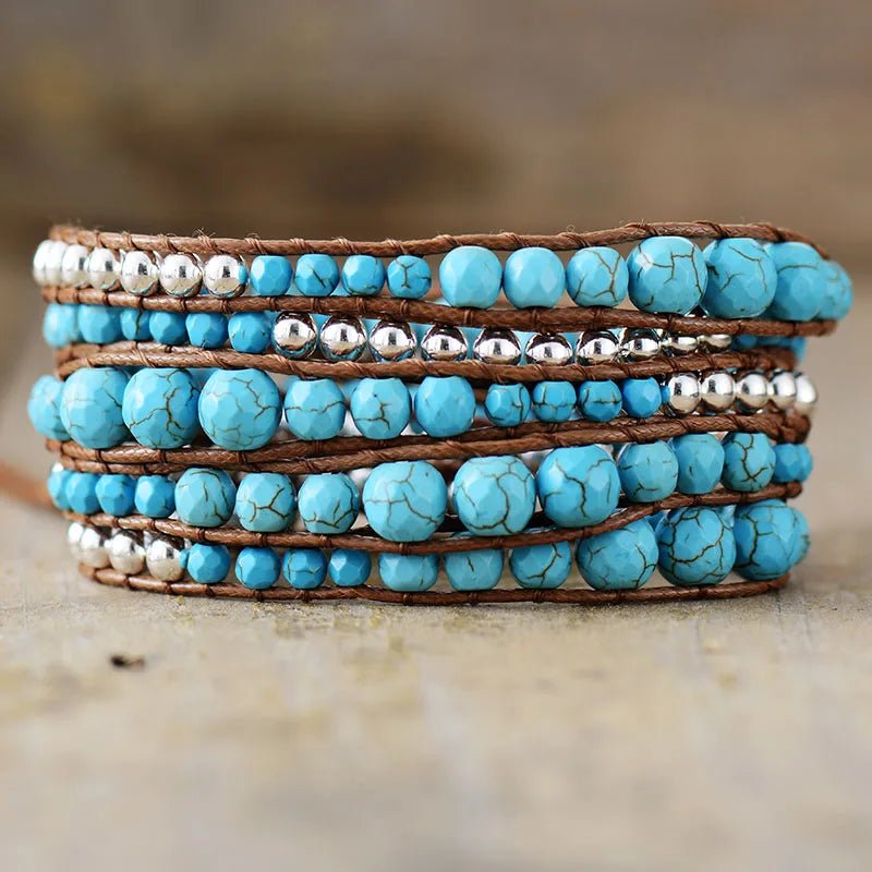 Turquoise Bracelet. Healing Gemstones. wrap Bracelet.