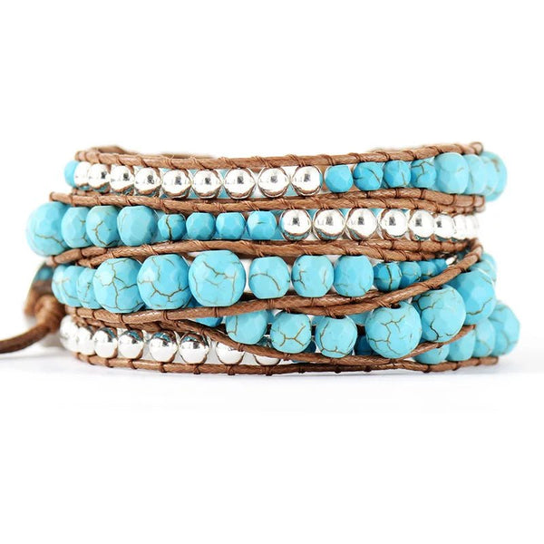 Turquoise Bracelet. Healing Gemstones. wrap Bracelet