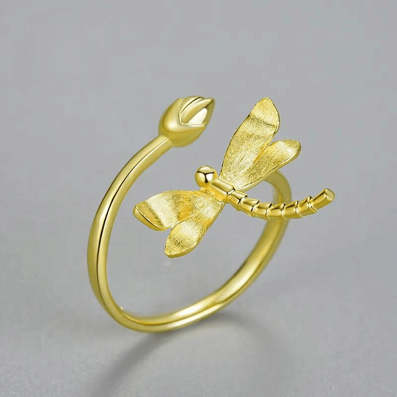 Dragonfly Lotus Ring