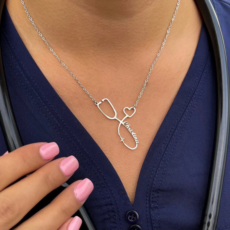 Stethoscope Name Necklace