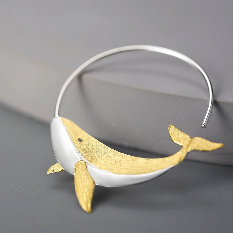 Whale Hoop Earring