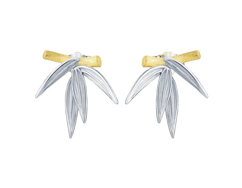 Nature Inspired Stud Earrings in Sterling Silver and 18k Gold Plated