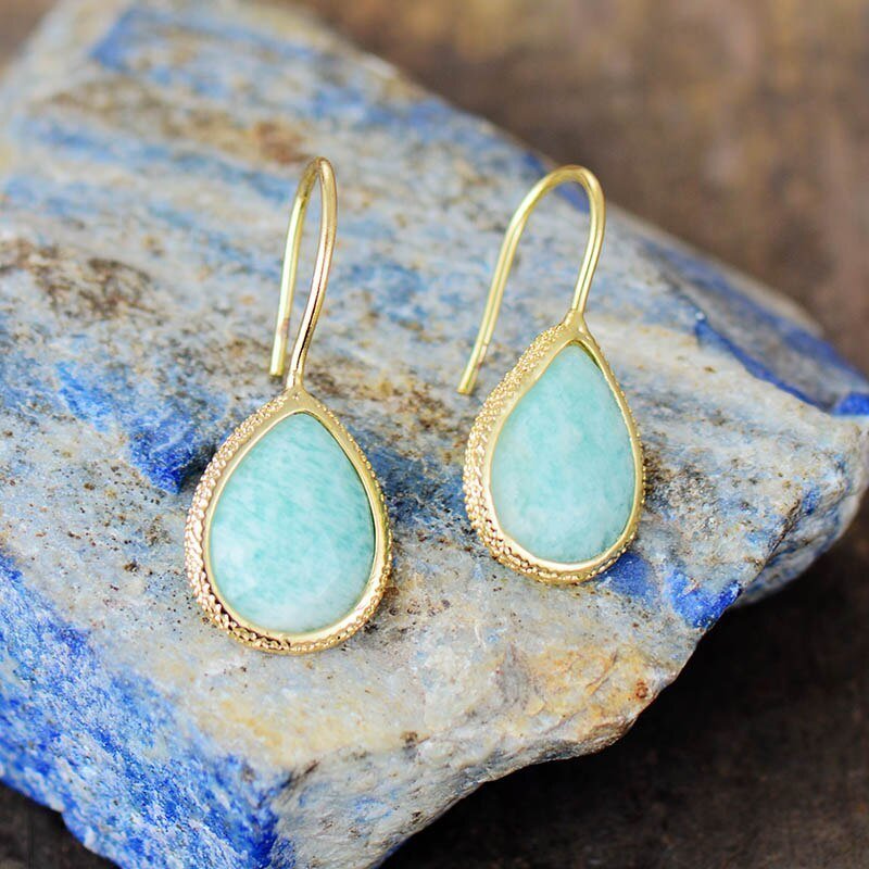 Move Beyond. Amazonite Teardrop Earring. Amazonite Stone. Amazonite Jewellry.