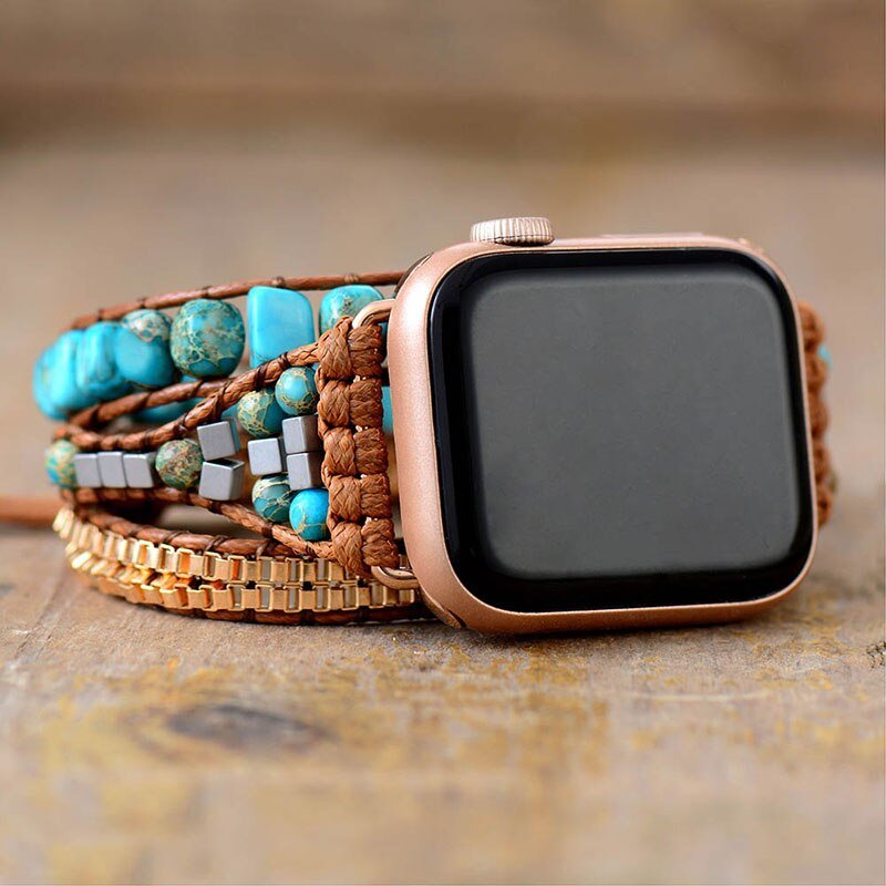 Chanel Positivity - Turquoise Vegan Apple Watch Band