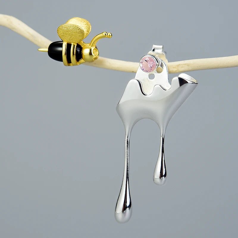 Bee and Dripping Honey Earrings