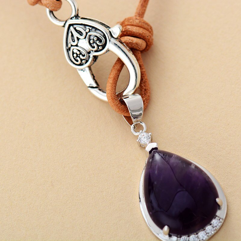 Positive Transformation Amethyst  Drop Necklace