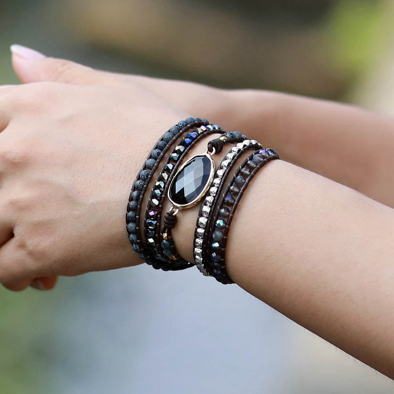 Determination - 5 Layer Black Onyx Wrap Bracelet