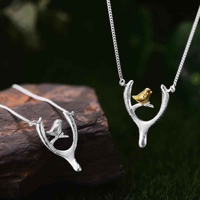 Bird and Wish Bone Necklace