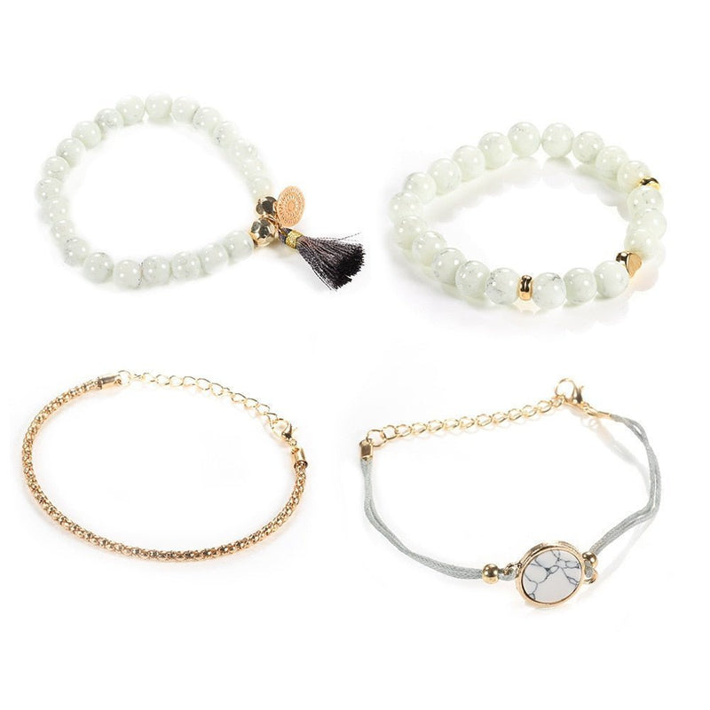 Focus - White Howlite 4PCS Bracelet