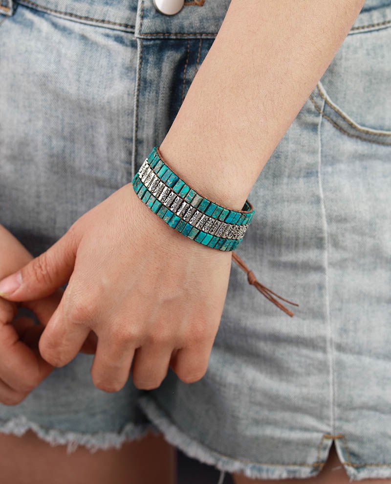 Great Strength - Triple Layer Turquoise Bracelet