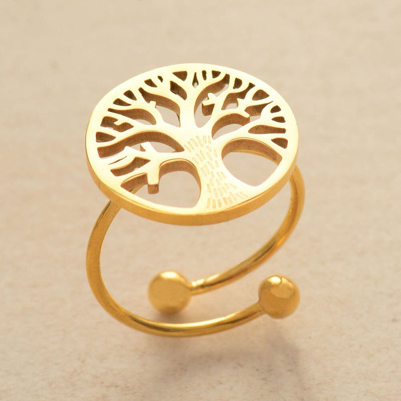 Tree of Life Adjustable Ring. Anti Tarnish. Waterproof jewellery