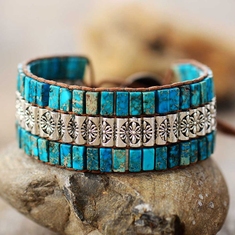 Great Strength - Triple Layer Turquoise Bracelet