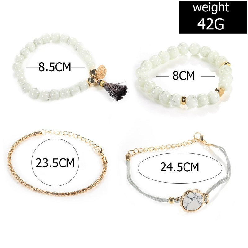 Focus - White Howlite 4PCS Bracelet