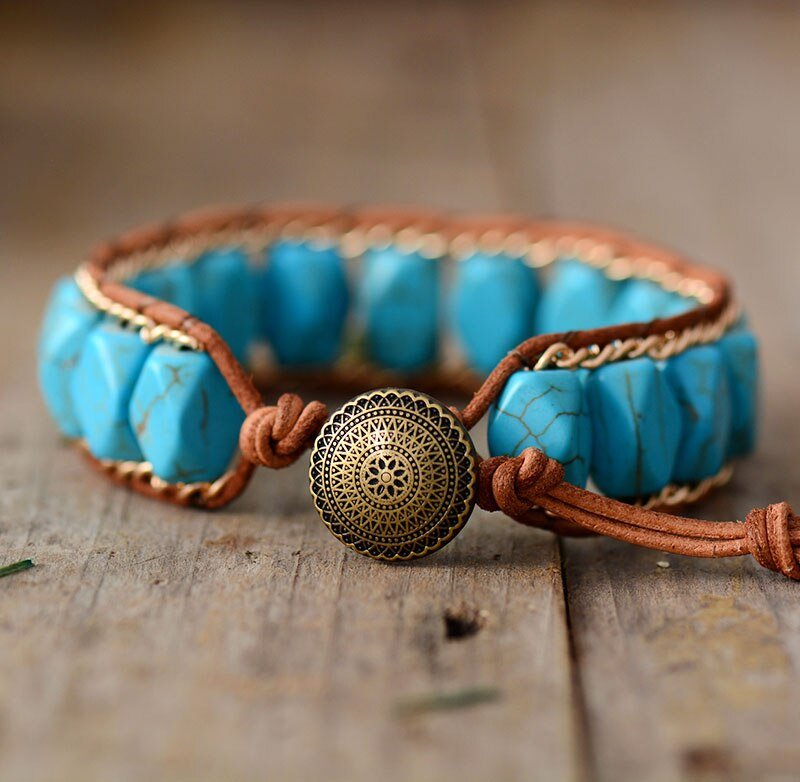 Feel Fresh Turquoise Leather Bracelet