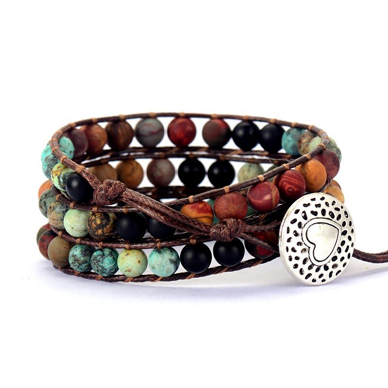 Be Present - Turquoise, Onyx and Jasper Vintage Bracelet