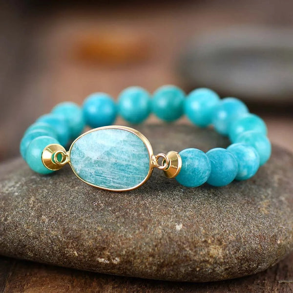 Amazonite Bracelet. Gemstones Bracelet. Amazonite stone.