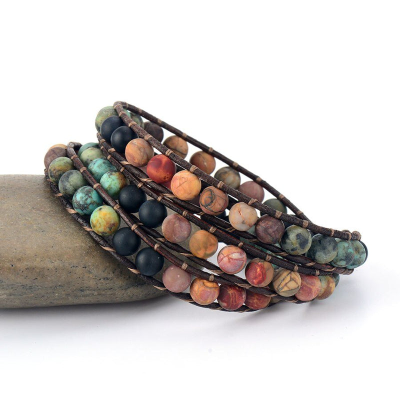 Be Present - Turquoise, Onyx and Jasper Vintage Bracelet