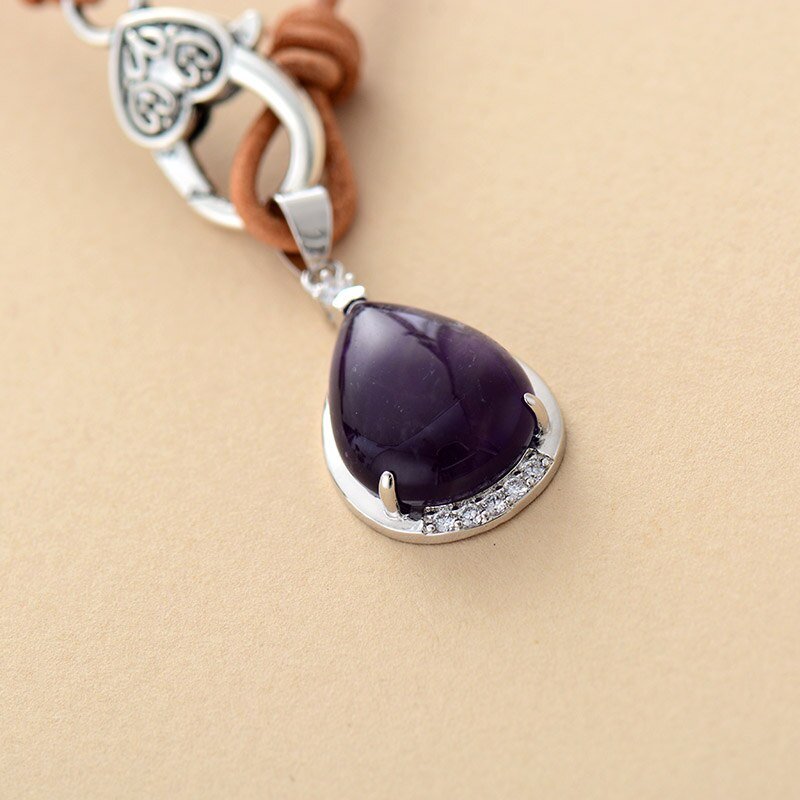 Positive Transformation Amethyst  Drop Necklace