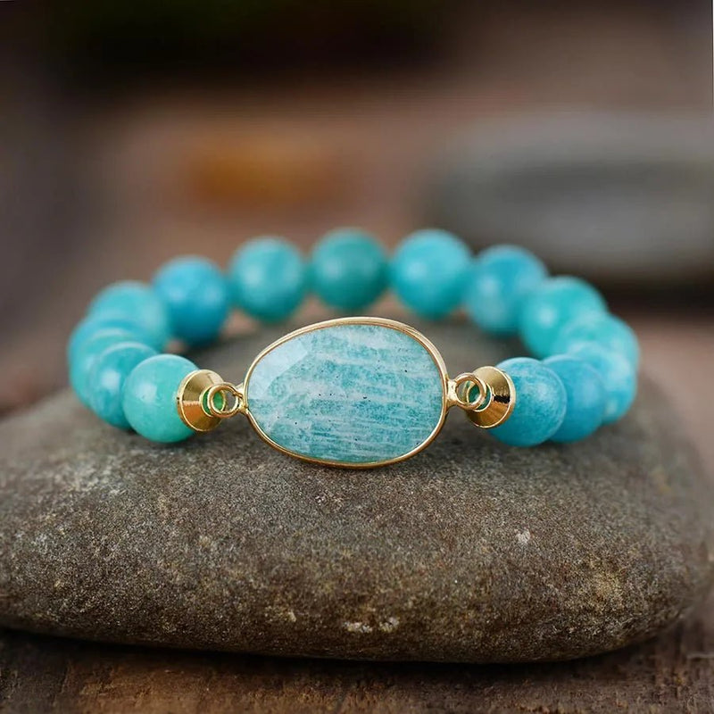 Amazonite Bracelet. Gemstones Bracelet. Amazonite stone.