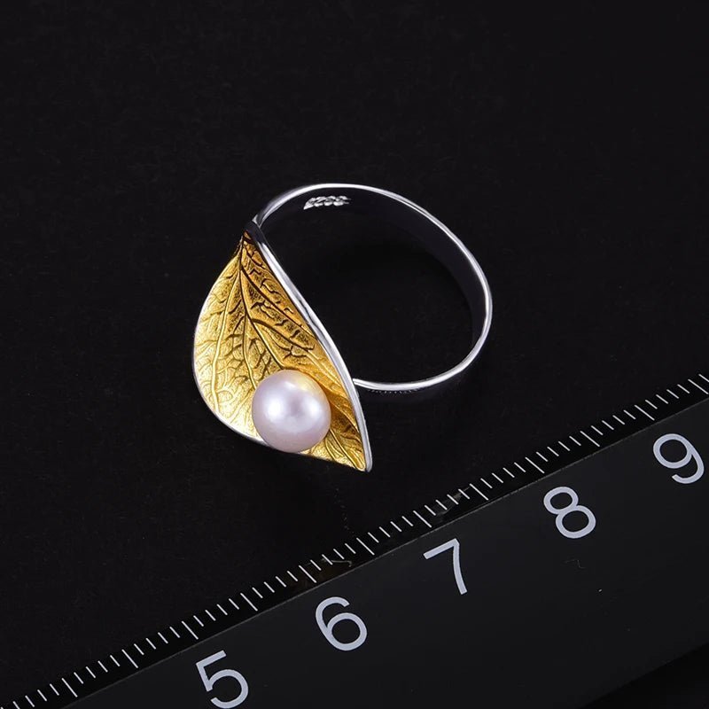 Peral Ring. Freshwater pearl ring. Silvr Pearl ring. Gold Pearl Ring