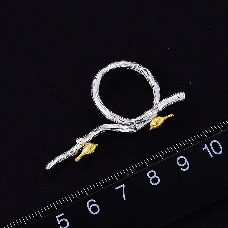 Adjustable Bird on Branch Ring