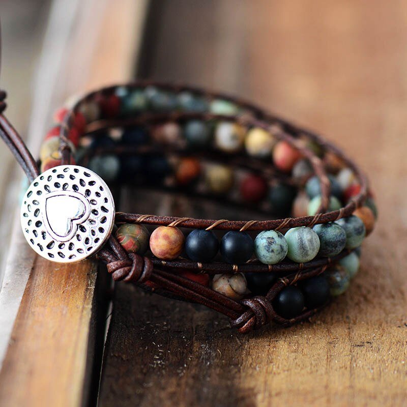 Be Present - Turquoise, Onyx and Jasper Vintage Bracelet