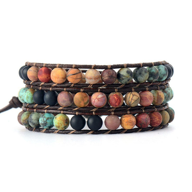 Be Present - Turquoise, Onyx and Jasper Vintage Bracelet