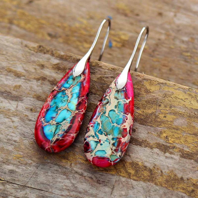 Grounding Jasper Teardrop  Earrings