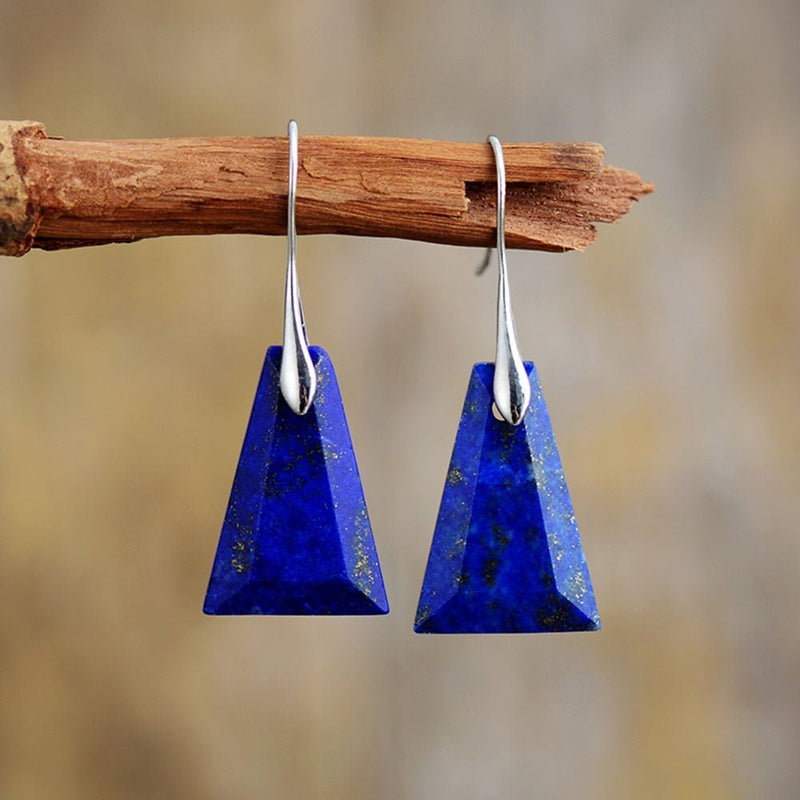 Lapis luzuli Earrings. Natural gemstone jewellery. Handmade jewellery. Lapis lazuli silver earring