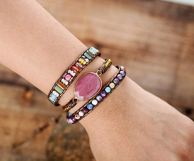 Contentment and Joy - Rhodonite Bracelet