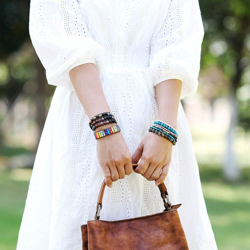 Be Present - Turquoise, Onyx and Jasper Vintage Bracelet