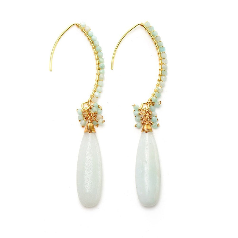 Be Confident - Amazonite Boho Drop Earrings