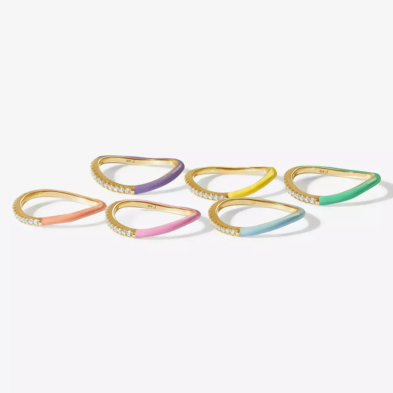 Positivity Rainbow 18k Enamel Ring