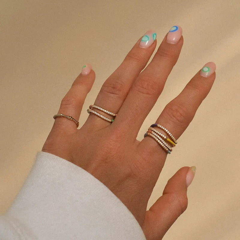 Positivity Rainbow 18k Enamel Ring