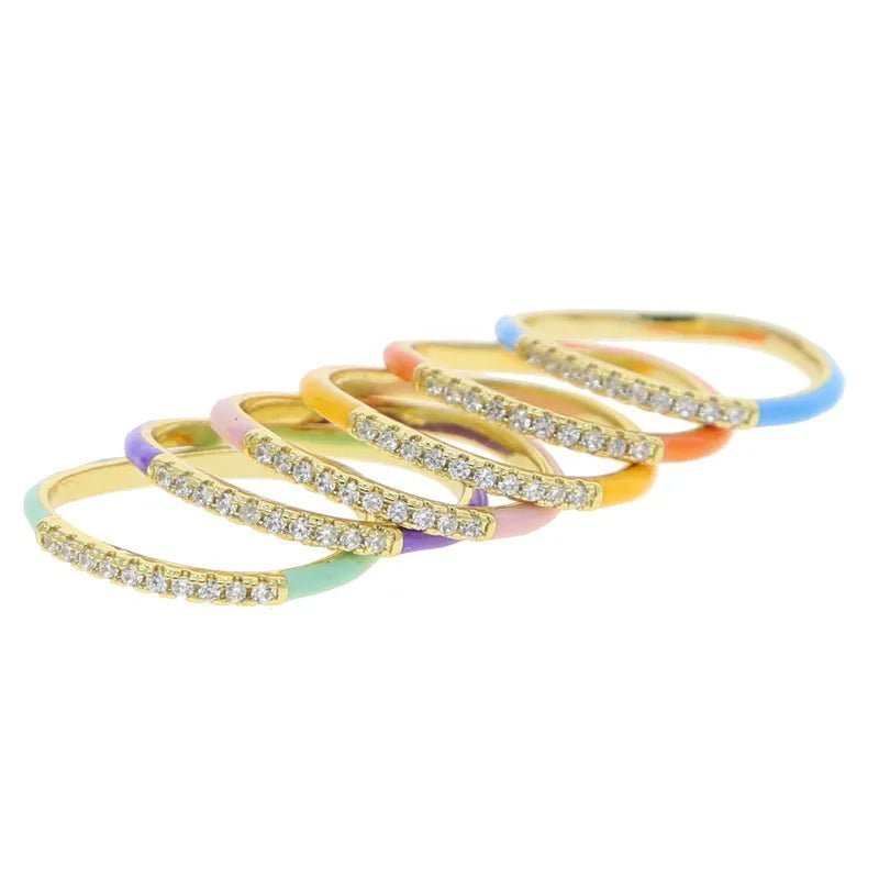 Positivity Rainbow 18k Enamel Ring