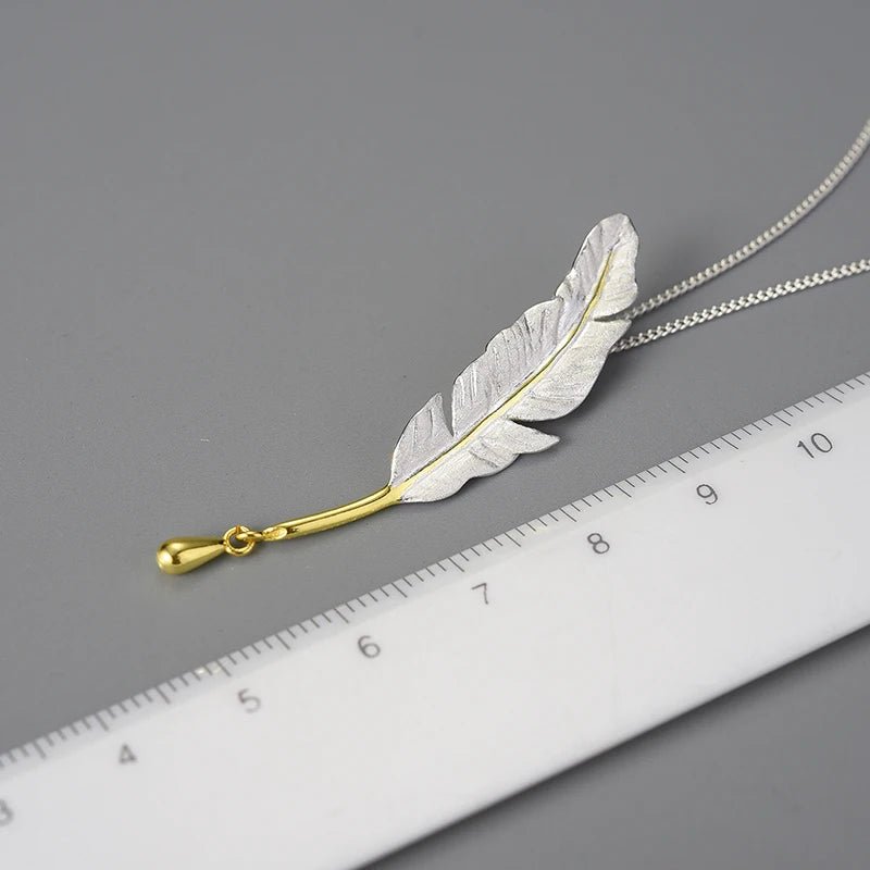 Vintage Feather Pendant and Chain