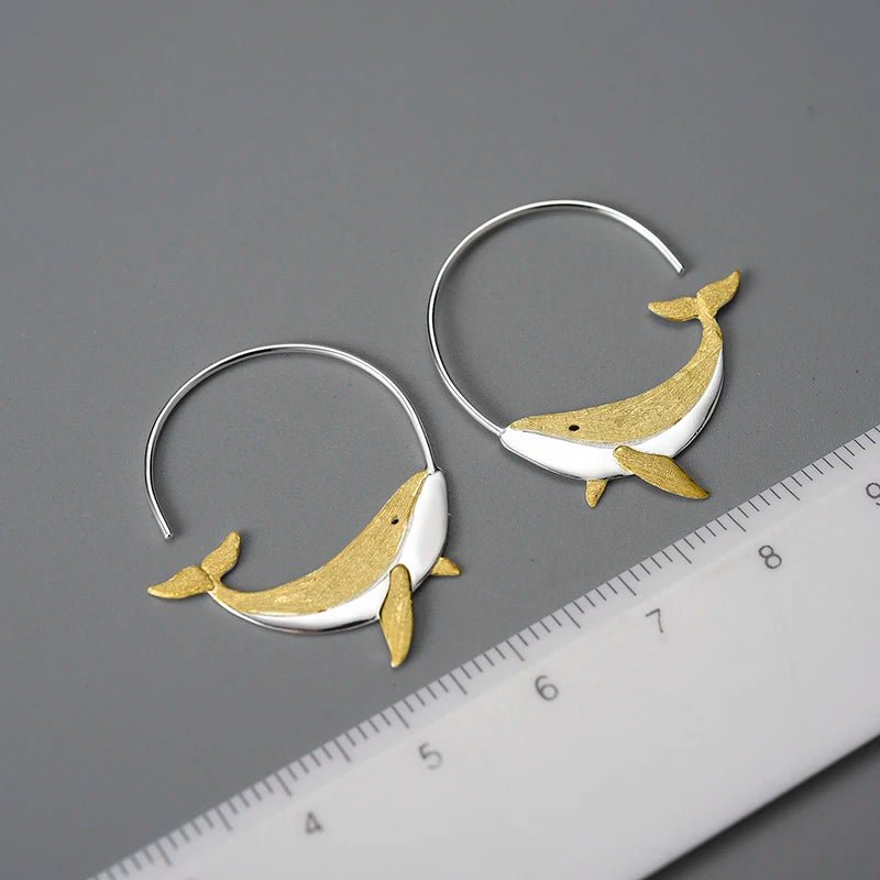 Whale Hoop Earring