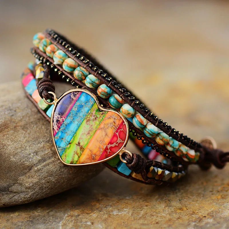 7 Chakra Heart Bracelet