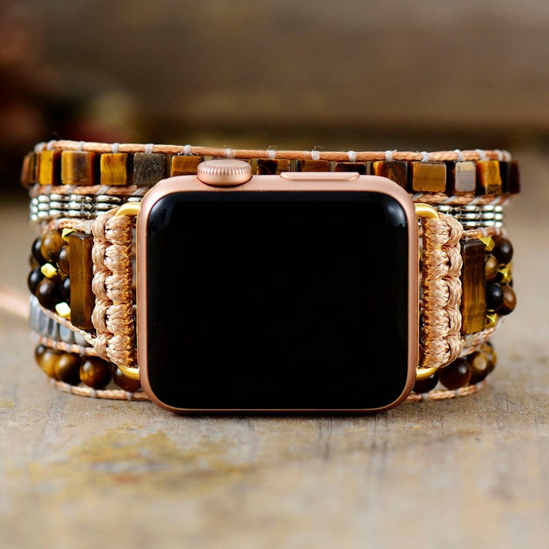 Vegan Rope ApleWatch Band - Tiger Eye