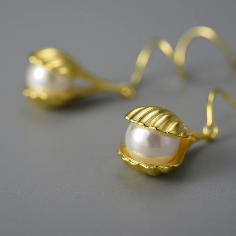 Mother of Pearl in Shells Dangle Earrings