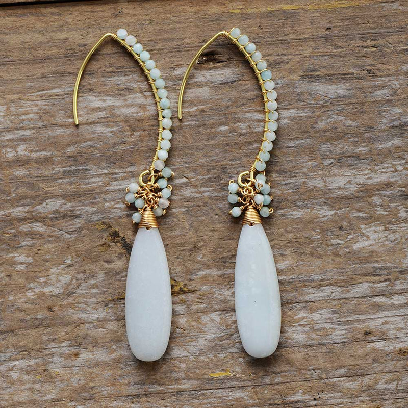 Amazonite Boho Earrings for Confidence and Prosperity