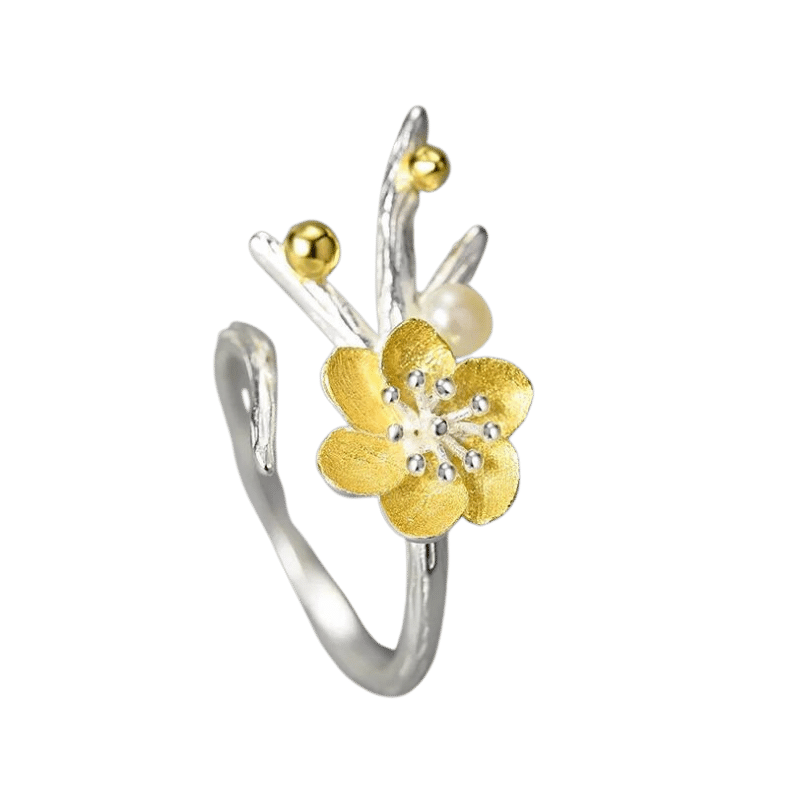 Winter Blossom and Snow Flower Adjustable Ring