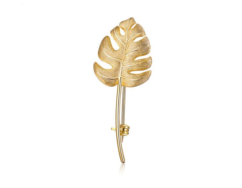 Monstera Leave Brooch in 18k Gold.