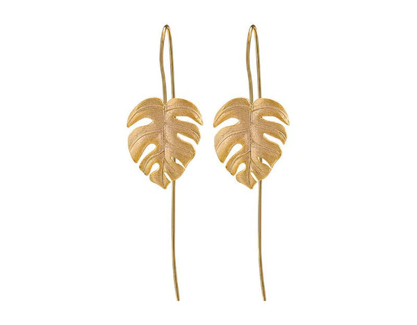 Monstera Leave Earrings in 18k gold plated. 