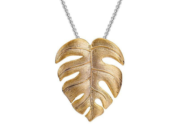 Monstera Leave Pendant for necklace in 18k Gold Plated